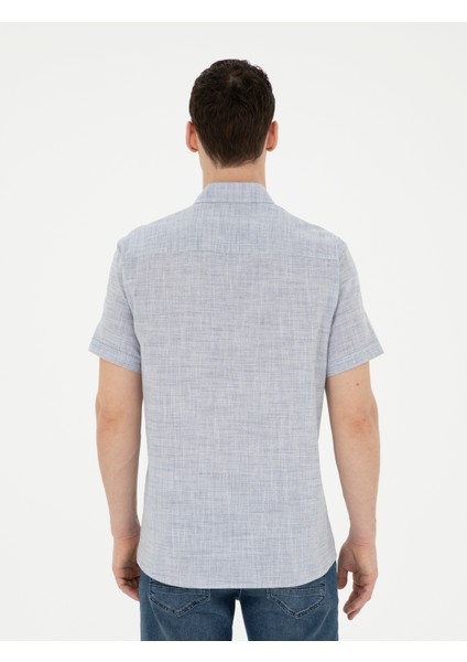 Erkek Lacivert Regular Fit Kısa Kollu Gömlek 50289394-VR033 indirimleri