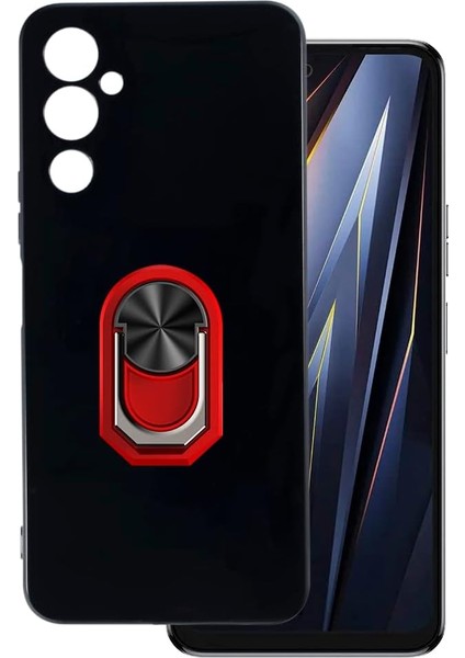 Tecno Pova 4 Pro Kılıf Kamera Korumalı Yüzüklü Kickstand Mat Kapak
