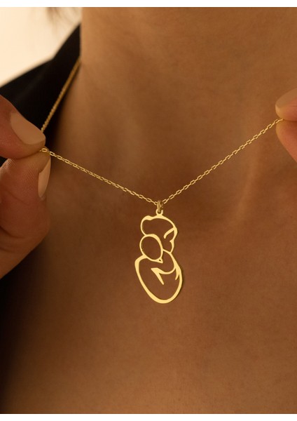 Anne ve Çocuk Kolye 925 Ayar Kadın Gümüş Kolye Anneler Günü Hediyesi fiyatları