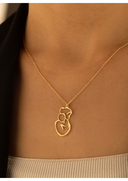 Anne ve Çocuk Kolye 925 Ayar Kadın Gümüş Kolye Anneler Günü Hediyesi modelleri