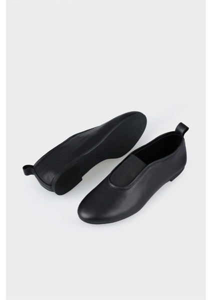 Siyah Deri Kadın Babet modelleri