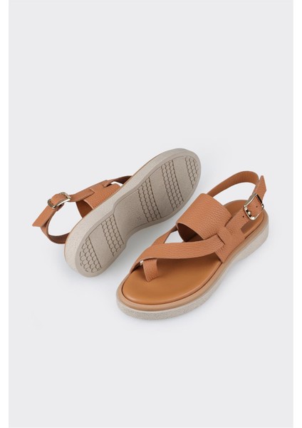 Taba Deri Kadın Spor Sandalet modelleri