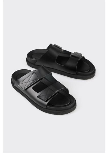 Siyah Deri Erkek Terlik fiyatları