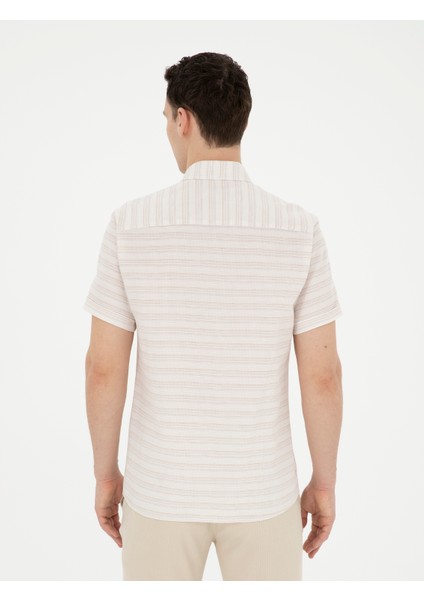Erkek Bej Regular Fit Kısa Kollu Gömlek 50289412-VR011