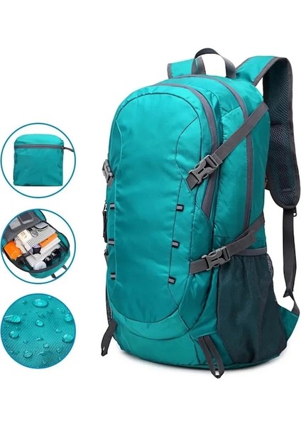 Siyah-Açık Katlanabilir Sırt Çantası 40L Ultralight Su Geçirmez Yumuşak Kamp Omuz Paketi Tırmanma Seyahat Dağcılık Yürüyüş Bisiklet Çantası (Yurt Dışından) fiyatları