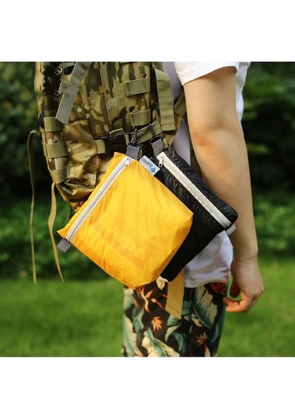 Sarı-Unisex Kaplamalı Silikon Kumaş Su Geçirmez Fermuar Kanca Saklama Çantası Açık Kamp Yürüyüş Cep Kılıfı Organizatör (Yurt Dışından) fiyatları