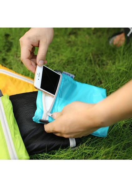 Sarı-Unisex Kaplamalı Silikon Kumaş Su Geçirmez Fermuar Kanca Saklama Çantası Açık Kamp Yürüyüş Cep Kılıfı Organizatör (Yurt Dışından) modelleri