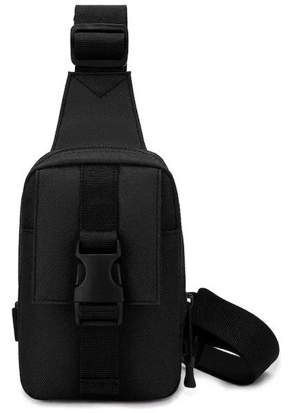 Siyah-Taktik Göğüs Çantası Askeri Trekking Paketi Edc Spor Çantası Omuz Çantası Crossbody Paketi Saldırı Kılıfı Yürüyüş Bisiklete Binme Campinga (Yurt Dışından)