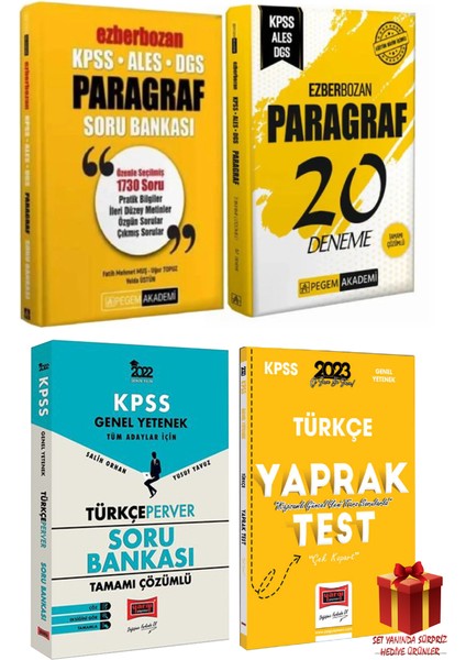 2024 Paragraf Soru Bankası + Deneme + Yargı Türkçe Soru Bankası + Yargı Türkçe Yaprak + Hediye