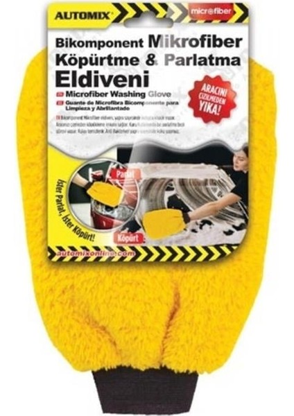 Mikrofiber Köpürtme ve Parlatma Eldiveni