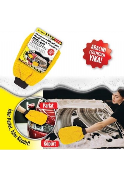 Mikrofiber Köpürtme ve Parlatma Eldiveni