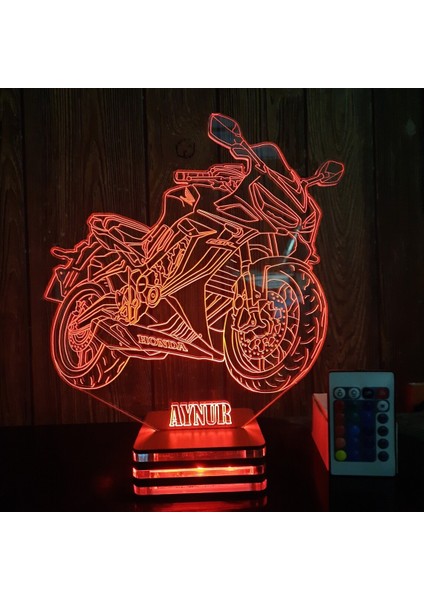 Honda Cbr, Personalized 3D Lamp, (Kişiye Özel Lamba)