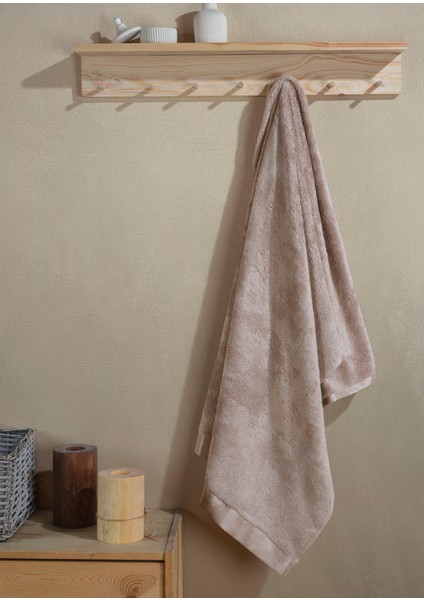 Pure Bambu 3'lü Banyo Havlu Seti Bej 30X50 cm 50X85 cm 75X150 cm