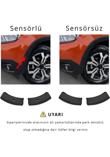 Dacia Duster 2 Kapı Koruma ve Çamurluk Kaplaması Dodik Seti 12 Prç 2018-2023 A+ Kalite