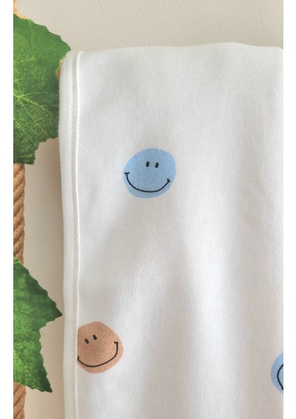 Pamuklu Çift Katlı Penye Kız- Erkek Yenidoğan-Bebek Kundak Battaniyesi/ Emoji fiyatları