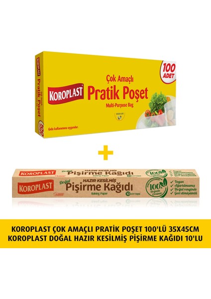 Pratik Poşet 100LÜ 35*45+Hazır Kes. Piş. KAĞ.10LU