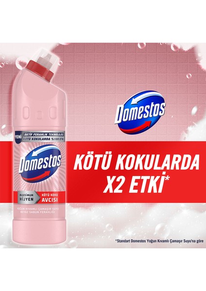 Çamaşır Suyu Dağ Esintisi 750 ml X1 + Domestos Çamaşır Suyu Beyaz Sabun Ferahlığı 750 ml X2
