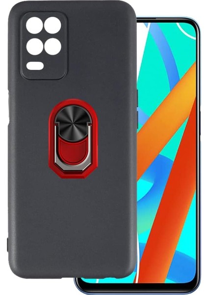 Realme 8 Kılıf Kamera Korumalı Yüzüklü Kickstand Mat Kapak