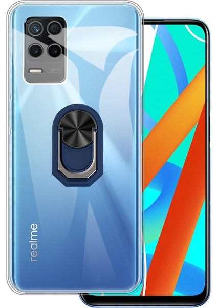 Realme 8 Kılıf Kamera Korumalı Yüzüklü Kickstand Mat Kapak
