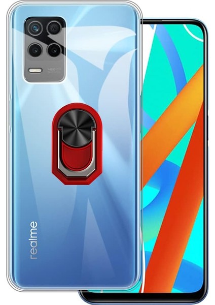 Realme 8 Kılıf Kamera Korumalı Yüzüklü Kickstand Mat Kapak