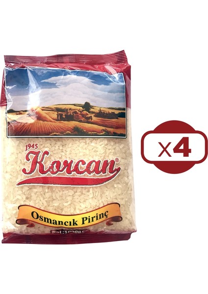 Osmancık Pirinç 1 kg 4 Lü