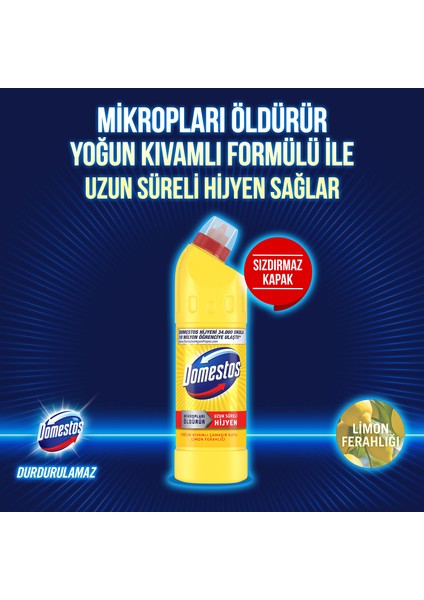 Yoğun Kıvamlı Çamaşır Suyu Limon Ferahlığı 750 ml X3