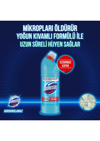 Yoğun Kıvamlı Çamaşır Suyu Okaliptüs Ferahlığı 750 ml X3