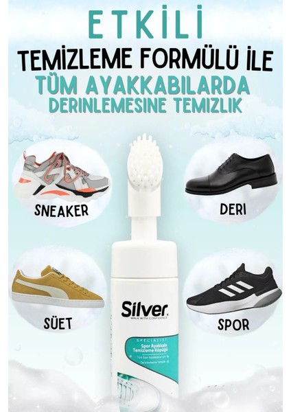 Fırçalı Spor Ayakkabı Bakım Temizleme Köpüğü Güçlendirilmiş Formül 150 ml