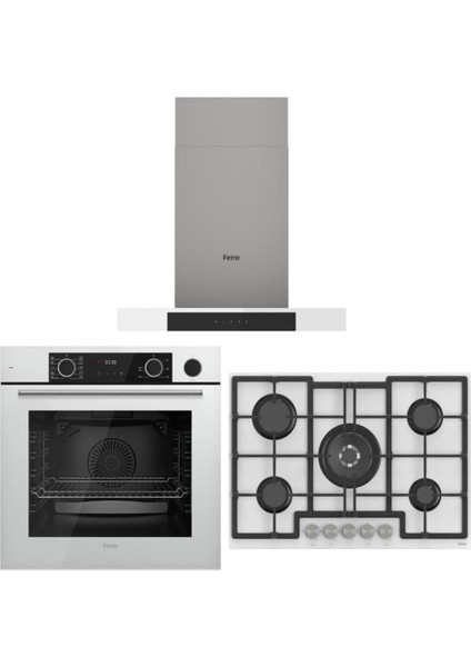 Fryart Steam Set ( D101 Davlumbaz -ED036 75 cm Ocak- XE64CB Fryart Steam Fırın)