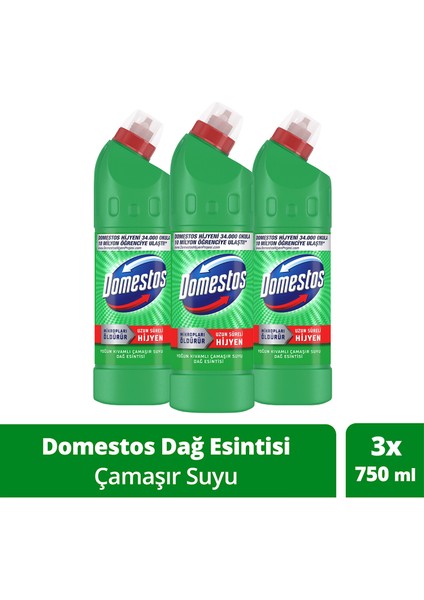 Yoğun Kıvamlı Çamaşır Suyu Dağ Esintisi 750 ml X3