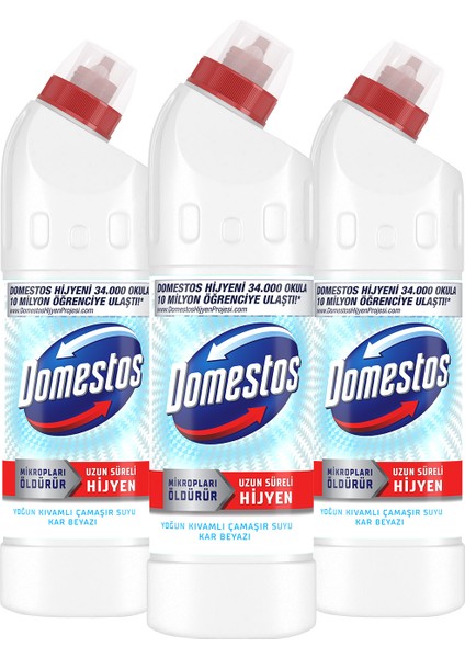 Yoğun Kıvamlı Çamaşır Suyu Kar Beyazı 750 ml X3 fiyatları