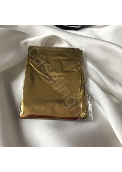 Parlak Gold Sarı Tek Renk Hediye Paketi Çok Küçük Metalize 7x9 cm - 1 Paket (100 Adet)