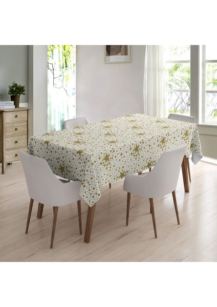Elyaf Astarlı Pvc Masa Örtüsü 140 x 140 cm Silinebilir Sıvı Geçirmez Leke Tutmaz Altın Yıldız fiyatları