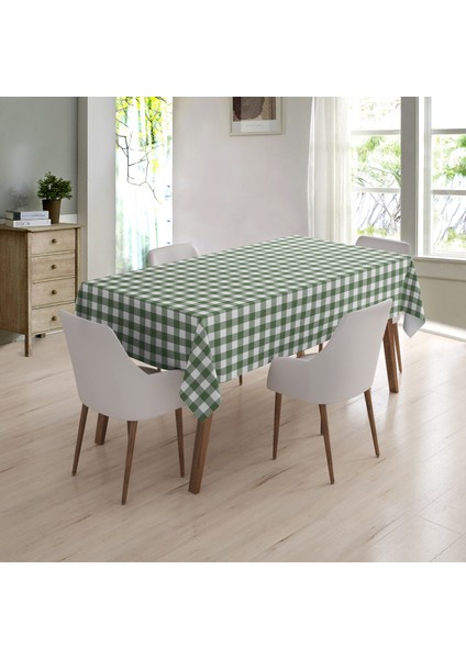 Elyaf Astarlı Pvc Masa Örtüsü 140 x 140 cm Silinebilir Sıvı Geçirmez Leke Tutmaz Yeşil Ekose fiyatları