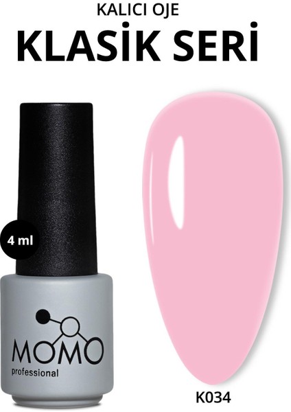 Kalıcı Oje K034, Pudra Pembe, 4 ml