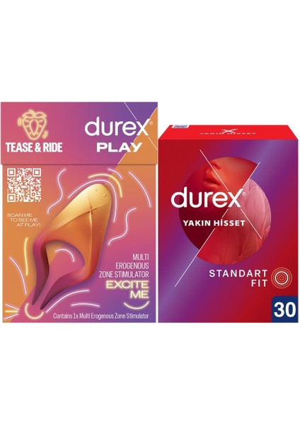 Çoklu Erojen Bölge Uyarıcı + Yakın Hisset Standart Fit Ince Prezervatif 30LU