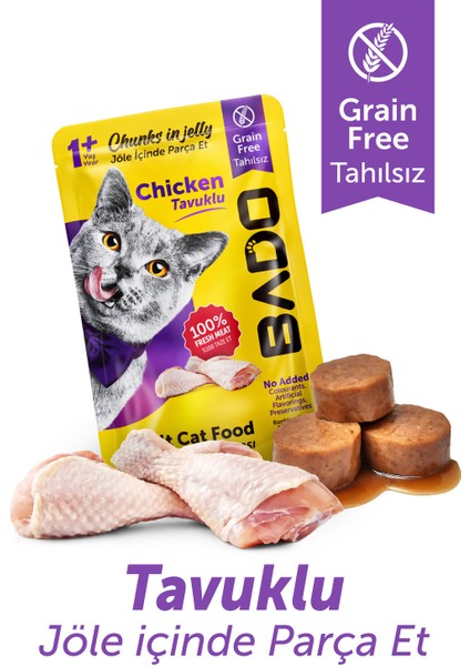 Yetişkin Yaş Kedi Maması Tavuk Etli 85GR