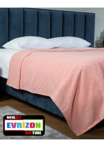Çift Kişilik Dama Desenli Pike. Damalı Otel Pikesi 200 x 230