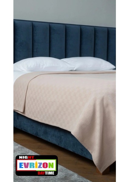 Çift Kişilik Dama Desenli Pike. Damalı Otel Pikesi 200 x 230