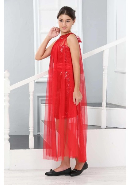 Çocuk Pul Payet Işlemeli Tül Detay Siyah Mezuniyet Düğün Abiye Elbise fırsatları