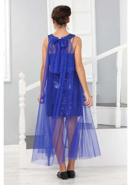 Çocuk Pul Payet Işlemeli Tül Detay Siyah Mezuniyet Düğün Abiye Elbise fiyatları