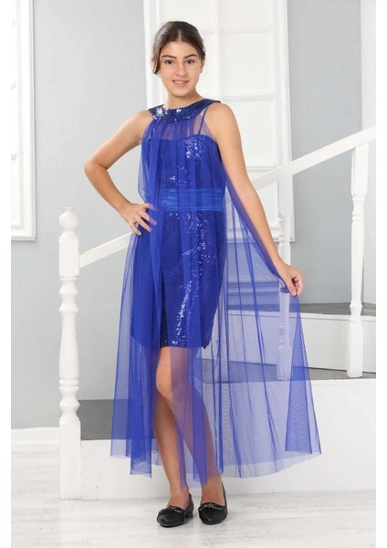 Çocuk Pul Payet Işlemeli Tül Detay Siyah Mezuniyet Düğün Abiye Elbise fırsatları