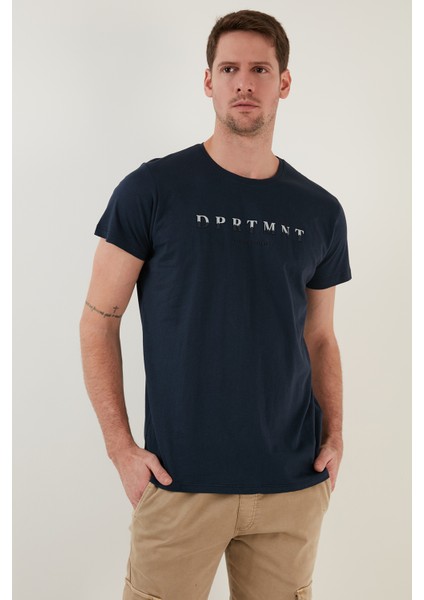 Baskılı Bisiklet Yaka Pamuklu Slim Fit T Shirt Erkek T Shirt 541DPRTMNT24 fiyatları