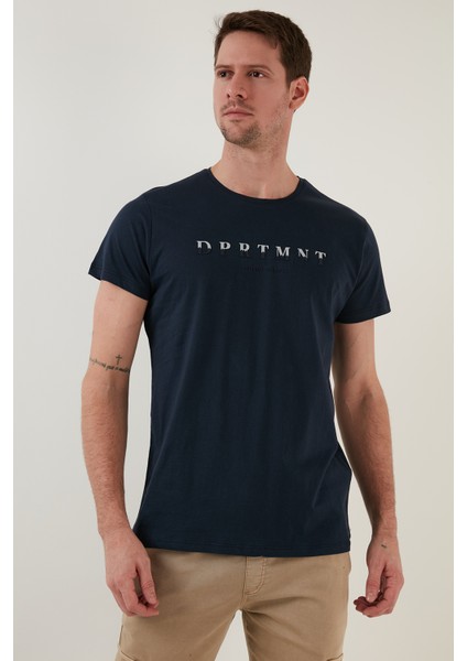 Baskılı Bisiklet Yaka Pamuklu Slim Fit T Shirt Erkek T Shirt 541DPRTMNT24 indirimleri