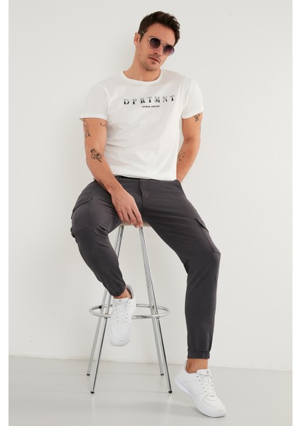 Baskılı Bisiklet Yaka Pamuklu Slim Fit T Shirt Erkek T Shirt 541DPRTMNT24