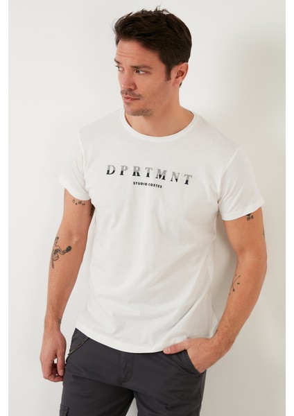 Baskılı Bisiklet Yaka Pamuklu Slim Fit T Shirt Erkek T Shirt 541DPRTMNT24 fiyatları