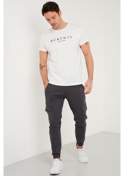 Baskılı Bisiklet Yaka Pamuklu Slim Fit T Shirt Erkek T Shirt 541DPRTMNT24 indirimleri