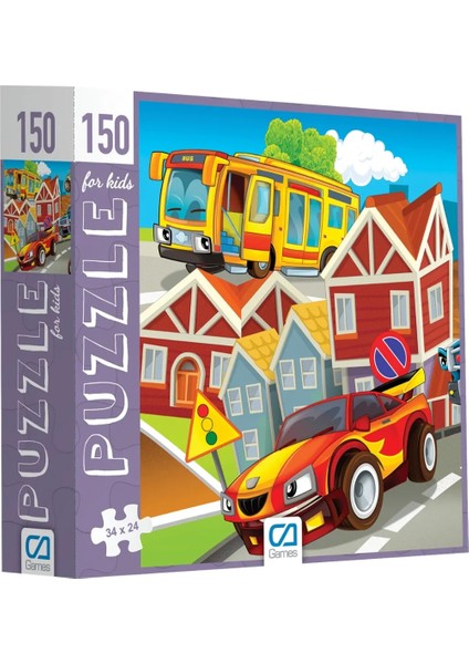 Arabalar 150 Parça 34X24CM Çocuk Puzzle Yapboz Serisi