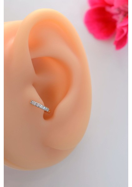 Zirkon Taşlı Halka Tragus Piercing Helix Kıkırdak Forward Helix