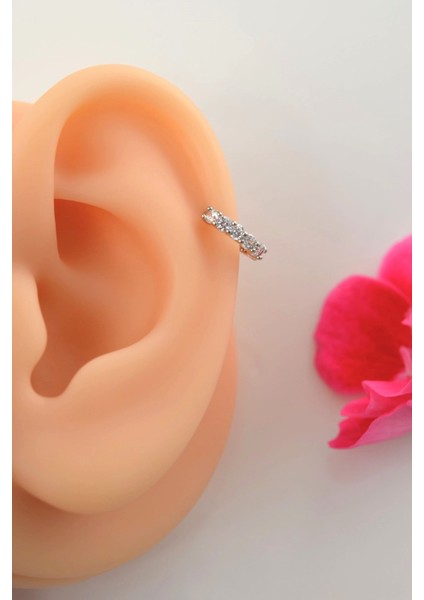 Zirkon Taşlı Halka Tragus Piercing Helix Kıkırdak Forward Helix